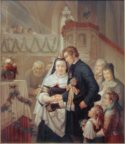 Matrimonio nella chiesa di Londorf da Carl Engel von Rabenau