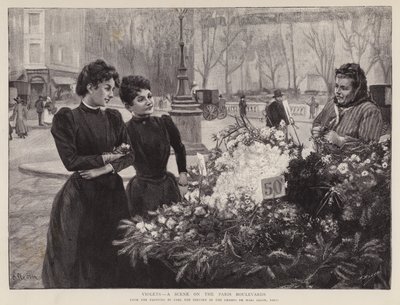 Viole - una scena sui boulevard di Parigi, dipinto nel salone di Champs de Mars, Parigi da Carl Ernest von Stetten