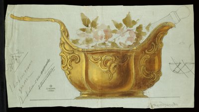 Grande kovsh in metallo in stile Luigi XV, Casa di Carl Faberge da Carl Fabergé