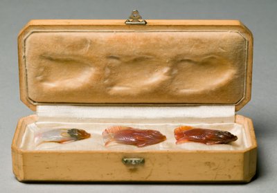 Set di Tre Pesci nella Scatola Originale, c.1890 da Carl Fabergé