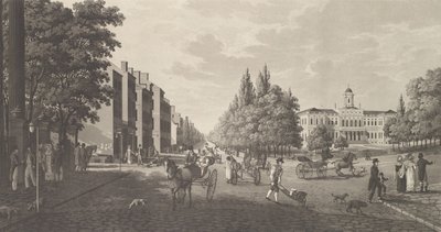 Broadway e City Hall a New York, 1824 da Carl Fredrik Akrell