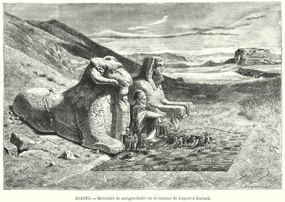 Venditore di antichità sulla strada da Luxor a Karnak, Egitto da Carl Friedrich Heinrich (after) Werner