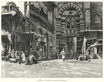 Ingresso al complesso di Qalawun, Il Cairo, Egitto da Carl Friedrich Heinrich (after) Werner