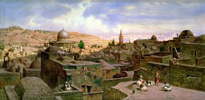 Una vista di Gerusalemme, con la Cupola della Roccia, 1864 da Carl Friedrich Heinrich Werner