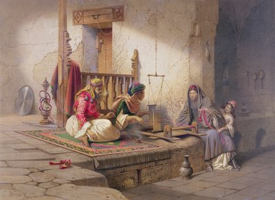 Un tessitore a Esna, una delle 24 illustrazioni prodotte da G.W. Seitz, stampate c.1873 da Carl Friedrich Heinrich Werner