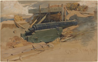 Cannone presso un bastione da Carl Friedrich Heinrich Werner