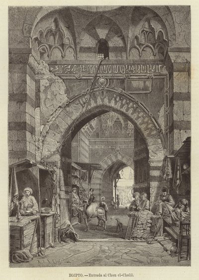 Egitto - Ingresso a Khan el-Khalili da Carl Friedrich Heinrich Werner