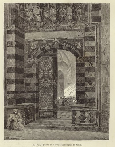 Egitto - Porta della moschea di Al-Azhar da Carl Friedrich Heinrich Werner