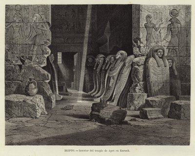 Egitto - Interno del tempio di Opet a Karnak da Carl Friedrich Heinrich Werner
