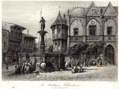 Il Rathaus, Hildesheim, inciso da J.J. Crew, stampato da Cassell e Company Ltd da Carl Friedrich Heinrich Werner