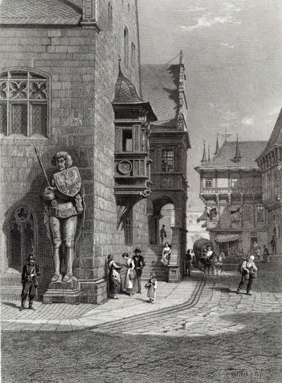 Municipio di Halberstadt, inciso da E. Joubert da Carl Friedrich Heinrich Werner