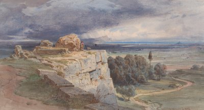 Vista di Norba da nord, verso San Felice Circeo, 1856 da Carl Friedrich Heinrich Werner