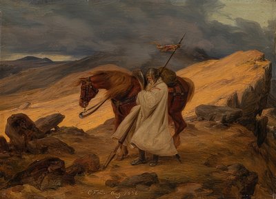 Cavalieri crociati di guardia in montagna da Carl Friedrich Lessing