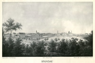 Veduta della città di Spandau intorno al 1860 da Carl Frühsorge