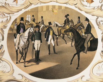 Austria, Vienna, Scuola di Equitazione di Carl Kunz e Johann Geiger, Litografia a colori da Carl and Geiger Peter Johann Nepomuk Kunz