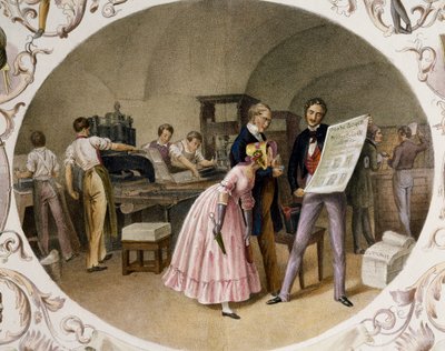 Interno di una tipografia da Carl and Geiger Peter Johann Nepomuk Kunz