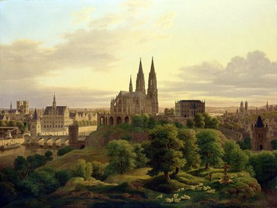 Una città medievale nel 1830, 1830 da Carl Georg Adolph Hasenpflug