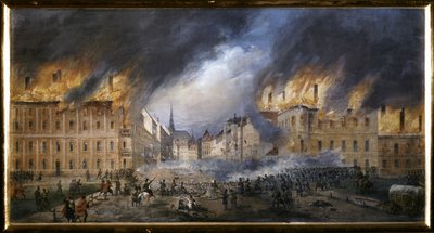 RIVOLUZIONE DI MARZO: Battaglia alla Barricata della Stella nella Jagerzelle il 28 ottobre da Carl Goebel