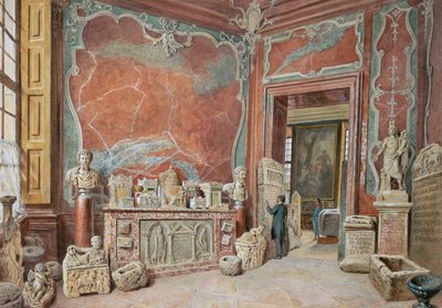 Il gabinetto di marmo con gli antichi da Carl Goebel d. J.