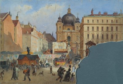 La chiesa di San Pietro a Vienna vista dal Graben da Carl Goebel d. J.