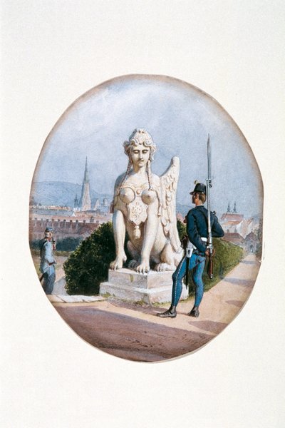 Un fante come sentinella davanti al Belvedere Superiore da Carl Goebel d. J.