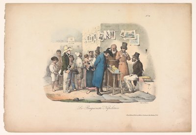 Bancarella di un libraio a Napoli da Carl Gustaf Hjalmar Mörner
