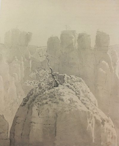 Tedesco: Vista dal ponte di Bastei nella Svizzera sassone verso la Piccola Oca da Carl Gustav Carus