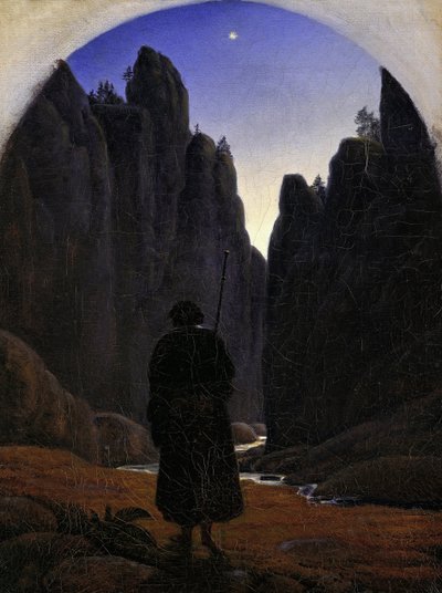 Pellegrino in una valle rocciosa, ca 1820 da Carl Gustav Carus