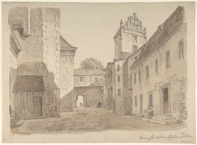 Vista del cortile del castello di Döben da Carl Gustav Carus