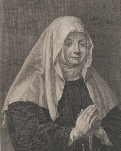 Ritratto di una suora in preghiera, ca. 1771 da Carl Guttenberg