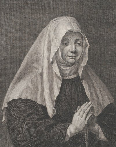 Ritratto di una suora in preghiera, ca. 1771 da Carl Guttenberg