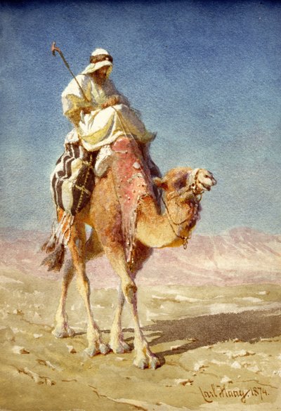 Un beduino sul dorso di un cammello da Carl Haag