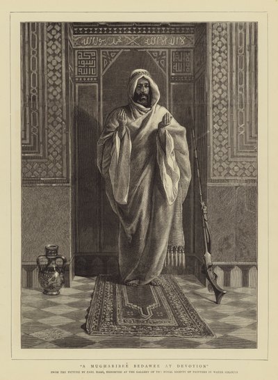 Un Mugharibee Bedawee in devozione da Carl Haag