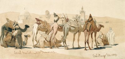Mercato dei cammelli fuori Damasco, 1859 da Carl Haag