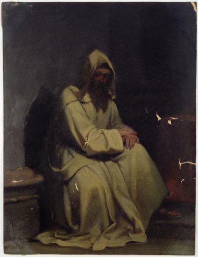 Ritratto di un Monaco Seduto, 1847 da Carl Haag