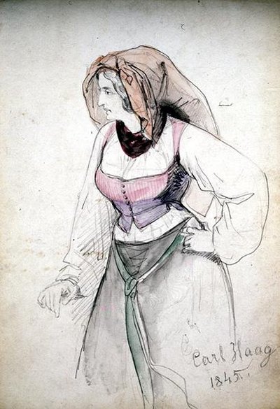 Studio di una signora in costume italiano da Carl Haag