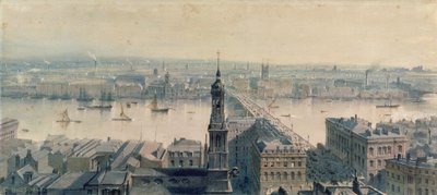 Veduta di Londra dal Monumento guardando a sud, 1848 da Carl Haag