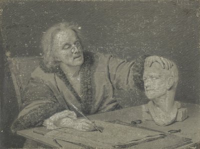 Disegnatore che schizza una testa di gesso da Carl Heinrich Mylius