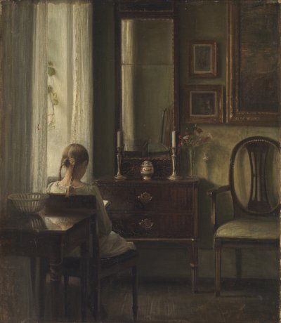 Interno con ragazza che legge da Carl Holsoe