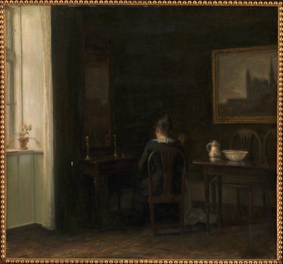 Interno con la moglie dell
