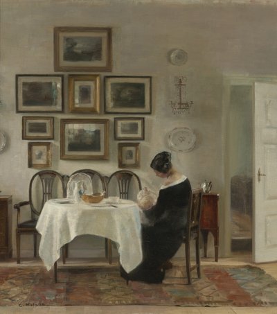Madre e figlio al tavolo da Carl Holsoe