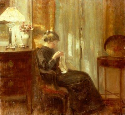 Una Donna che Cuce in un Interno da Carl Holsoe