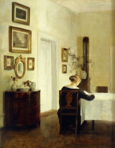 Una Donna a un Tavolo in un Interno da Carl Holsoe