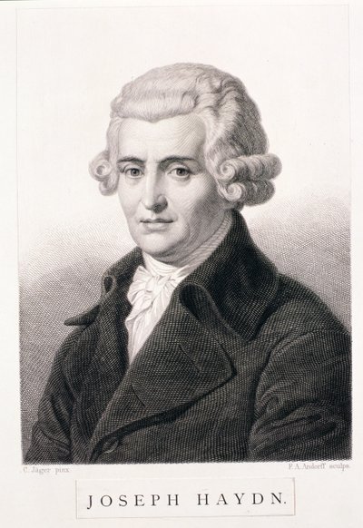 Joseph Haydn (1732-1809) inciso da F.A. Andorff da Carl Jager