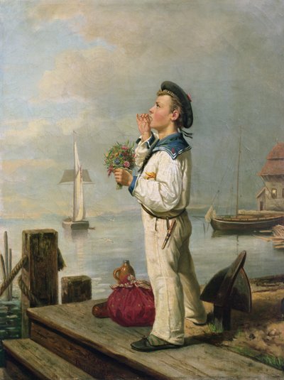 Piccolo marinaio in attesa sul molo da Carl Julius Lorck