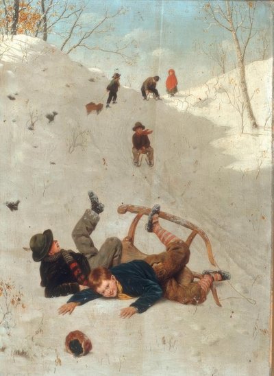 Bambini che slittano da Carl Kronberger