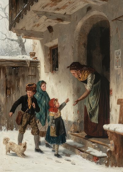 Visita invernale alla nonna da Carl Kronberger