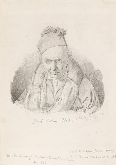 Ritratto del pittore Joseph Anton Koch 1768-1839, 1836 da Carl Küchler