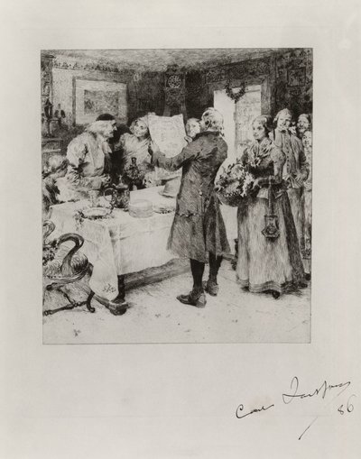 "La festa allegra". Illustrazione alla poesia di Anna Maria Lenngren. Stampa I da Carl Larsson