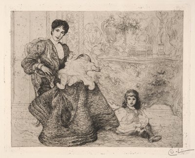 Dora Lamm e i suoi figli da Carl Larsson